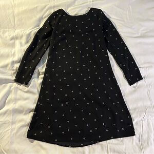H&M Black Long Sleeve Dress with White Dots